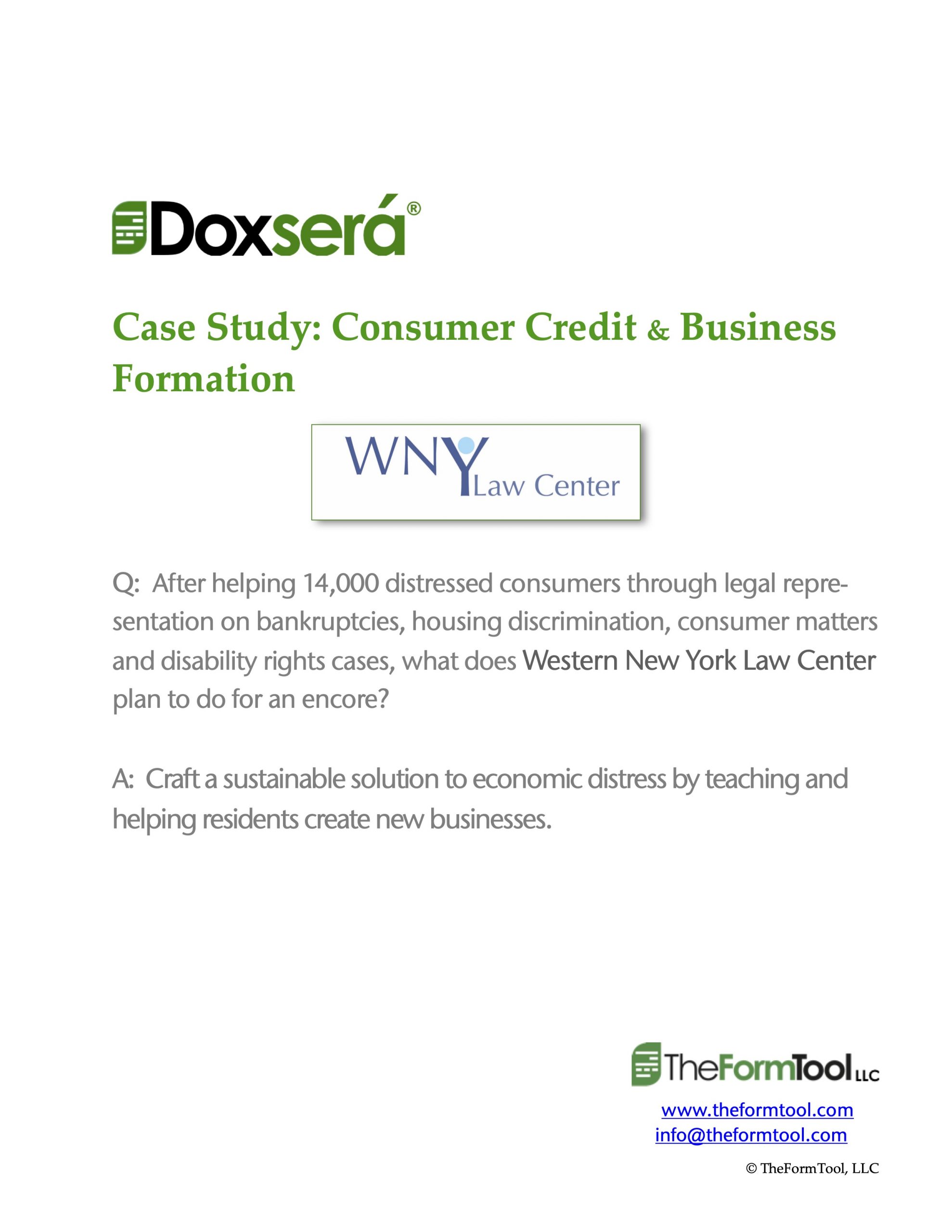 Case Study: Coonsumer Credit & Business Formation